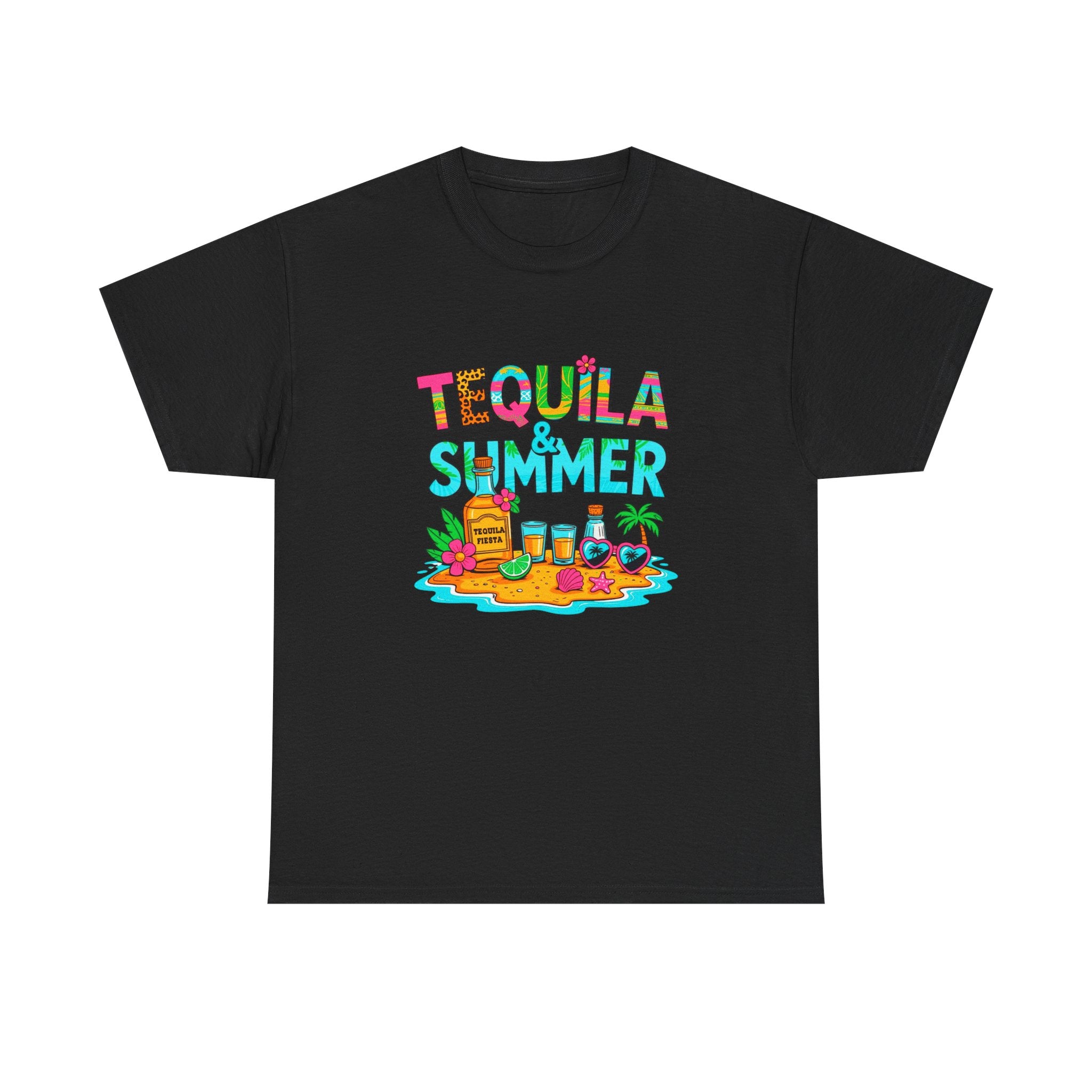 Tequila Summer Tee – Tropical Beach Cocktail Graphic T-Shirt