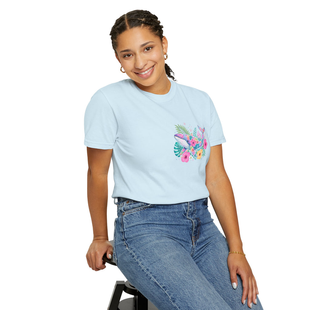 Miami Beach Club T‑Shirt — Retro Flamingo Tropical Floral Graphic Tee
