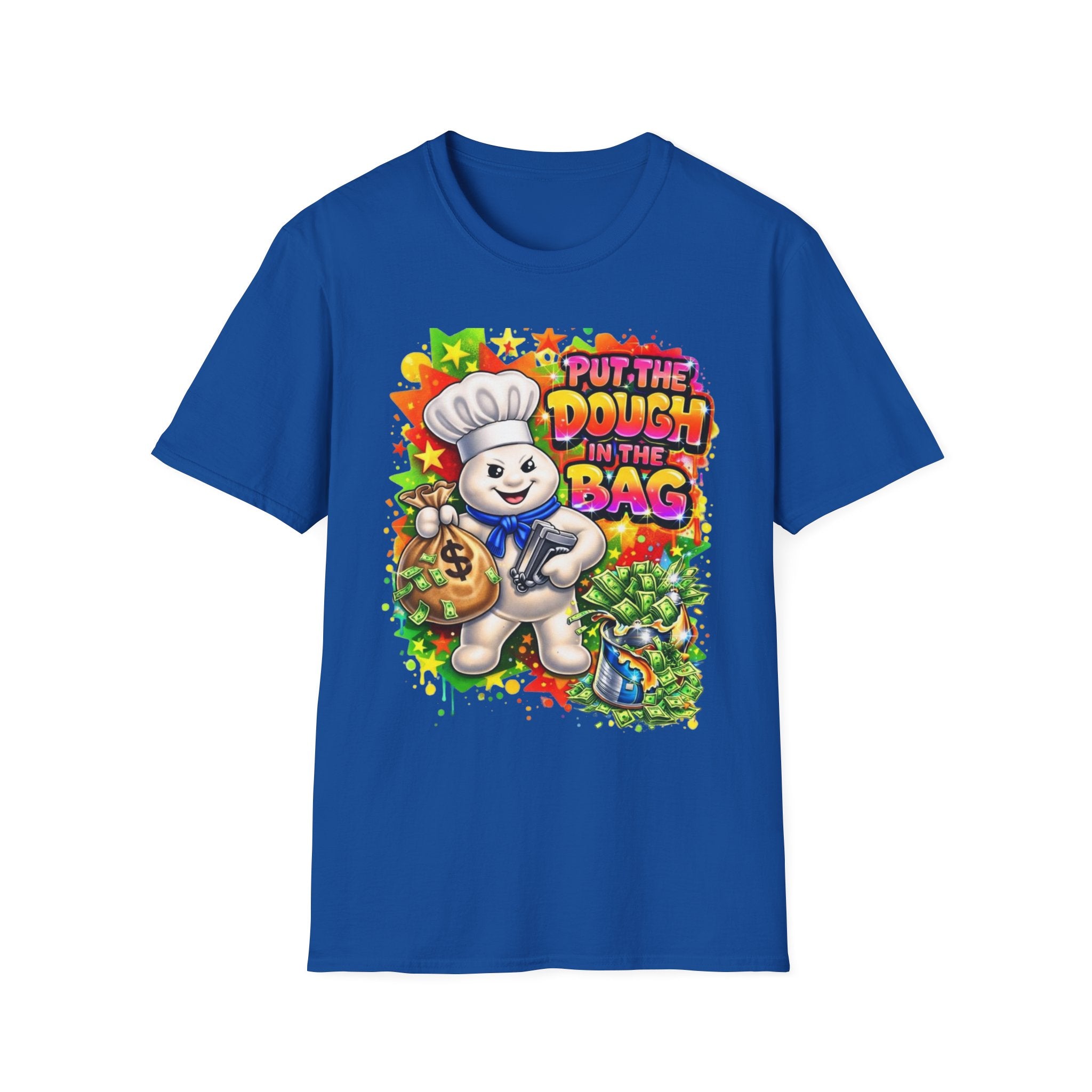 Put the Dough in the Bag T-Shirt — Cute Chef Character Money Graphic Tee
