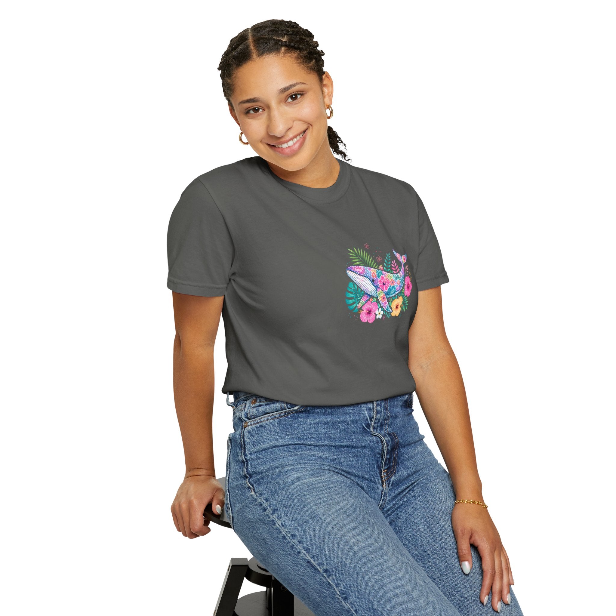 Miami Beach Club T‑Shirt — Retro Flamingo Tropical Floral Graphic Tee