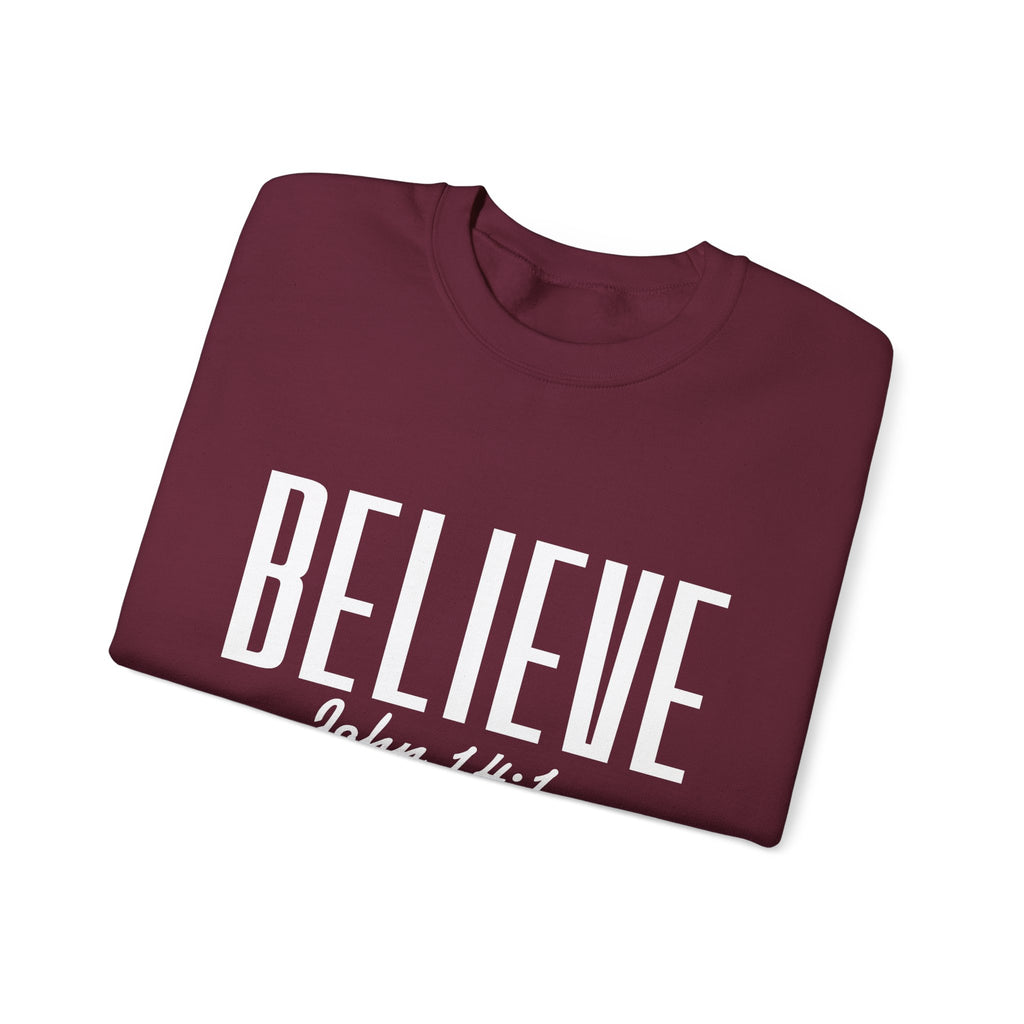 Wolf Pack “Believe John 14:1” Crewneck – Faith Streetwear Pullover