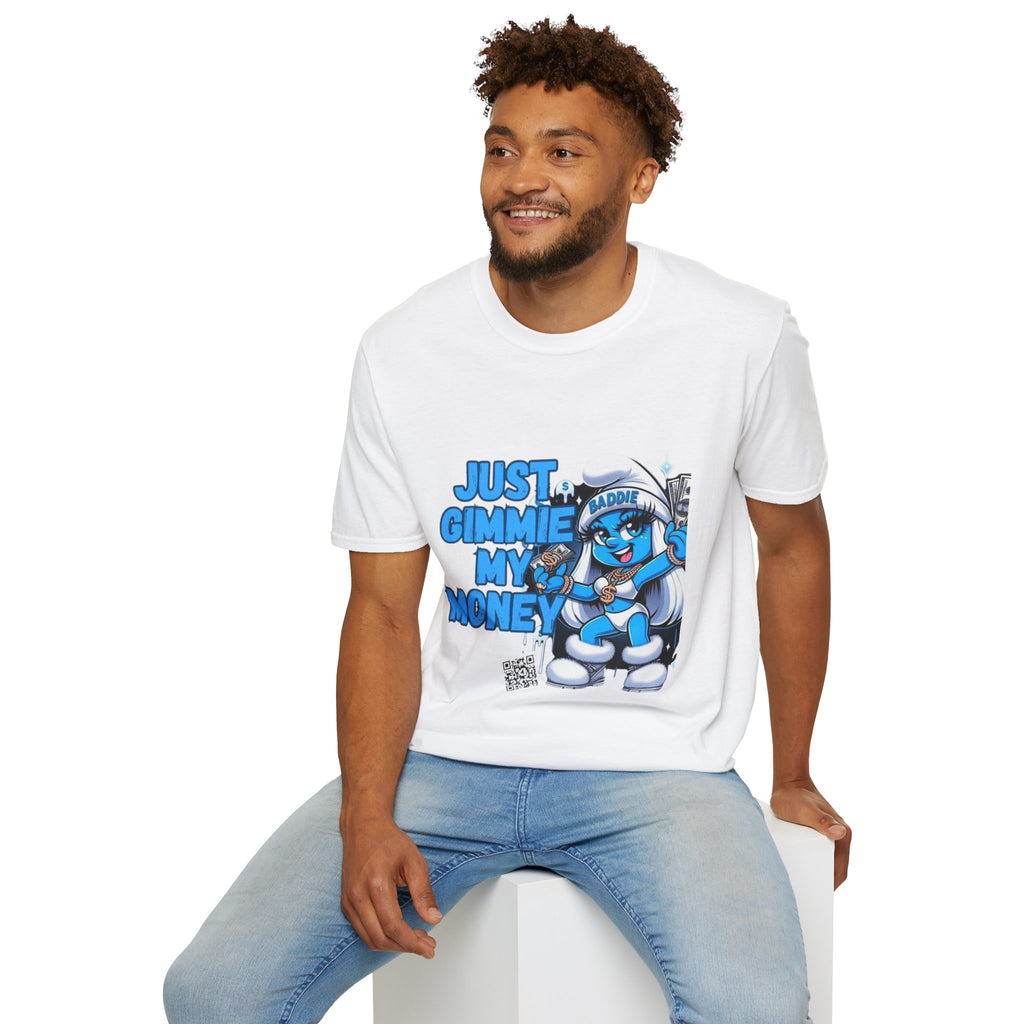 Just Gimmie My Money T-Shirt — Cute Blue Character Graphic Tee