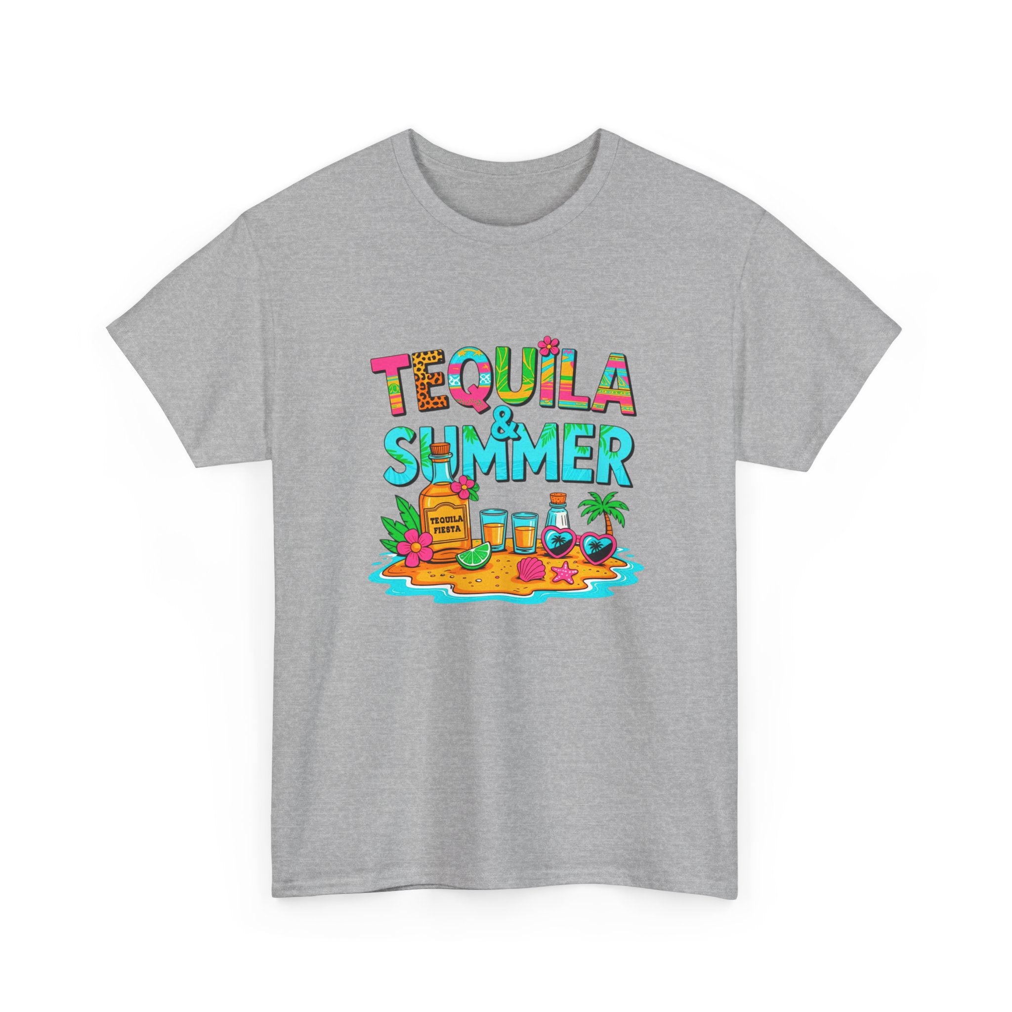 Tequila Summer Tee – Tropical Beach Cocktail Graphic T-Shirt