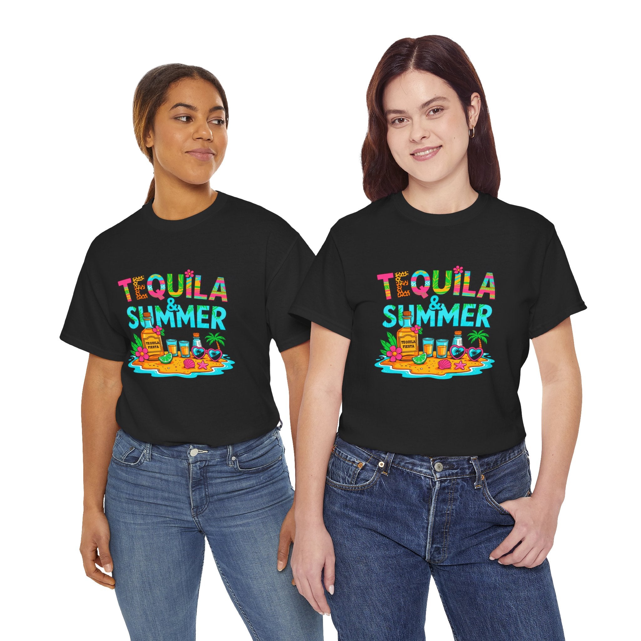 Tequila Summer Tee – Tropical Beach Cocktail Graphic T-Shirt