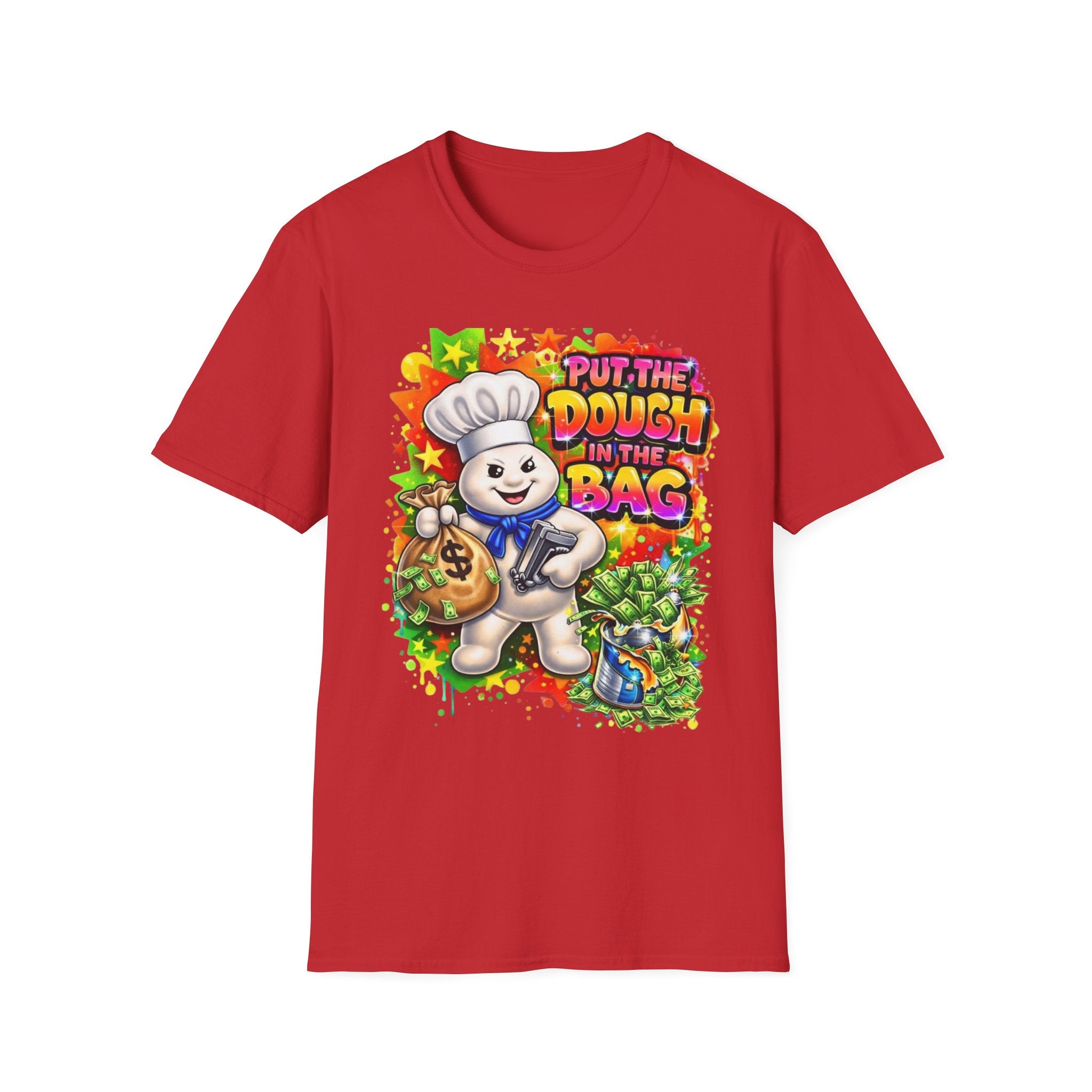 Put the Dough in the Bag T-Shirt — Cute Chef Character Money Graphic Tee