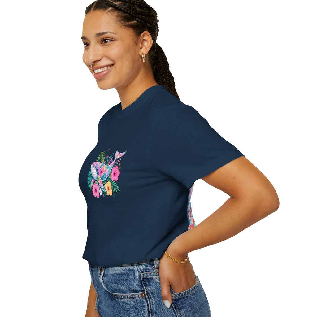 Miami Beach Club T‑Shirt — Retro Flamingo Tropical Floral Graphic Tee