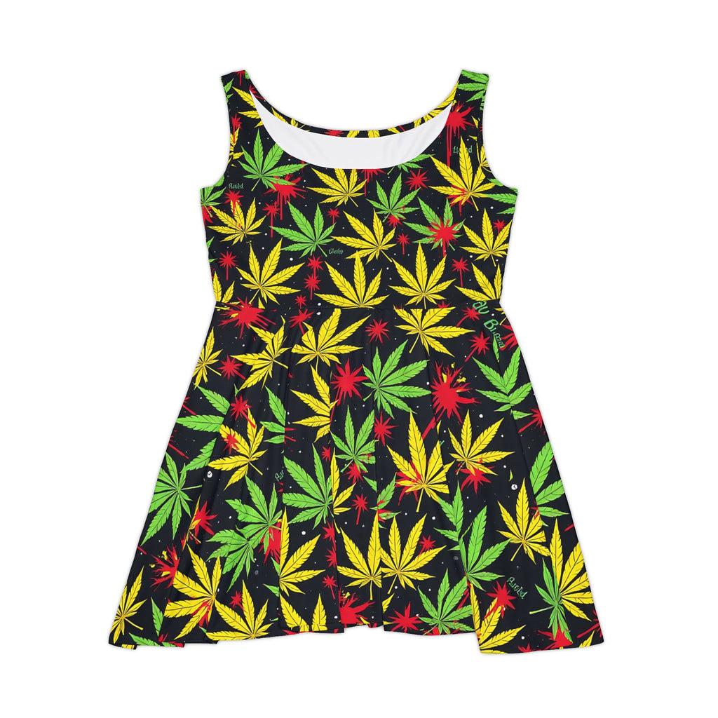 Rasta Leaf Skater Dress