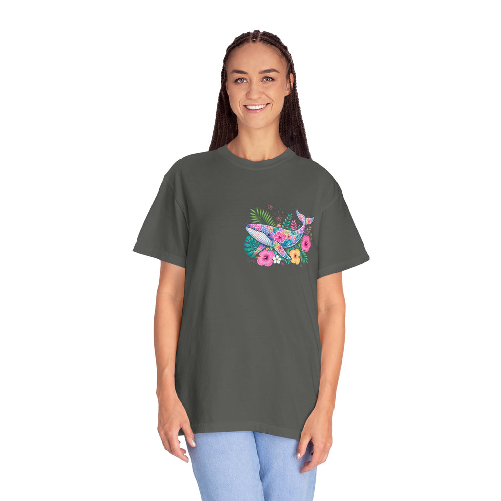 Miami Beach Club T‑Shirt — Retro Flamingo Tropical Floral Graphic Tee