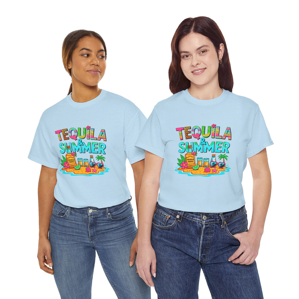 Tequila Summer Tee – Tropical Beach Cocktail Graphic T-Shirt