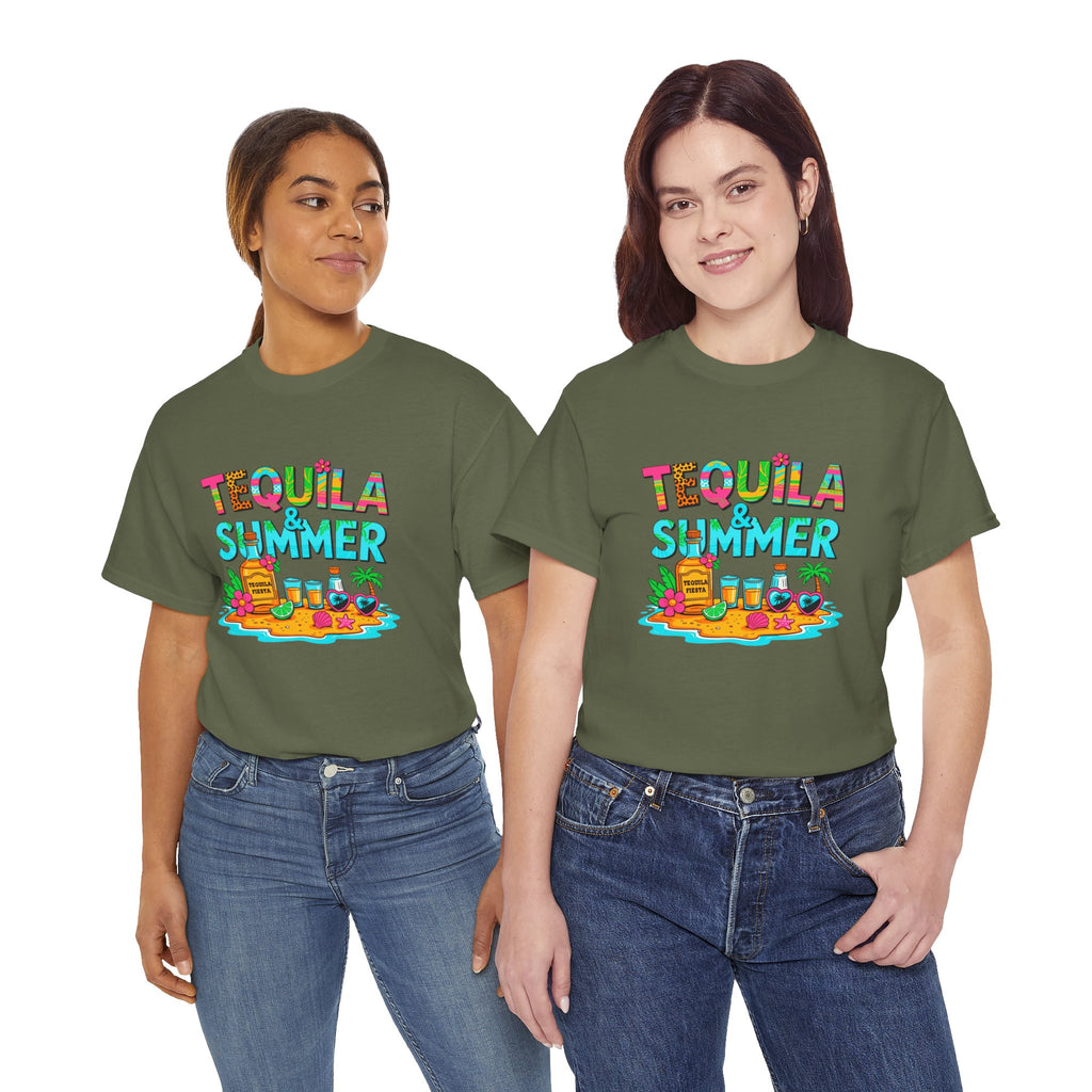 Tequila Summer Tee – Tropical Beach Cocktail Graphic T-Shirt