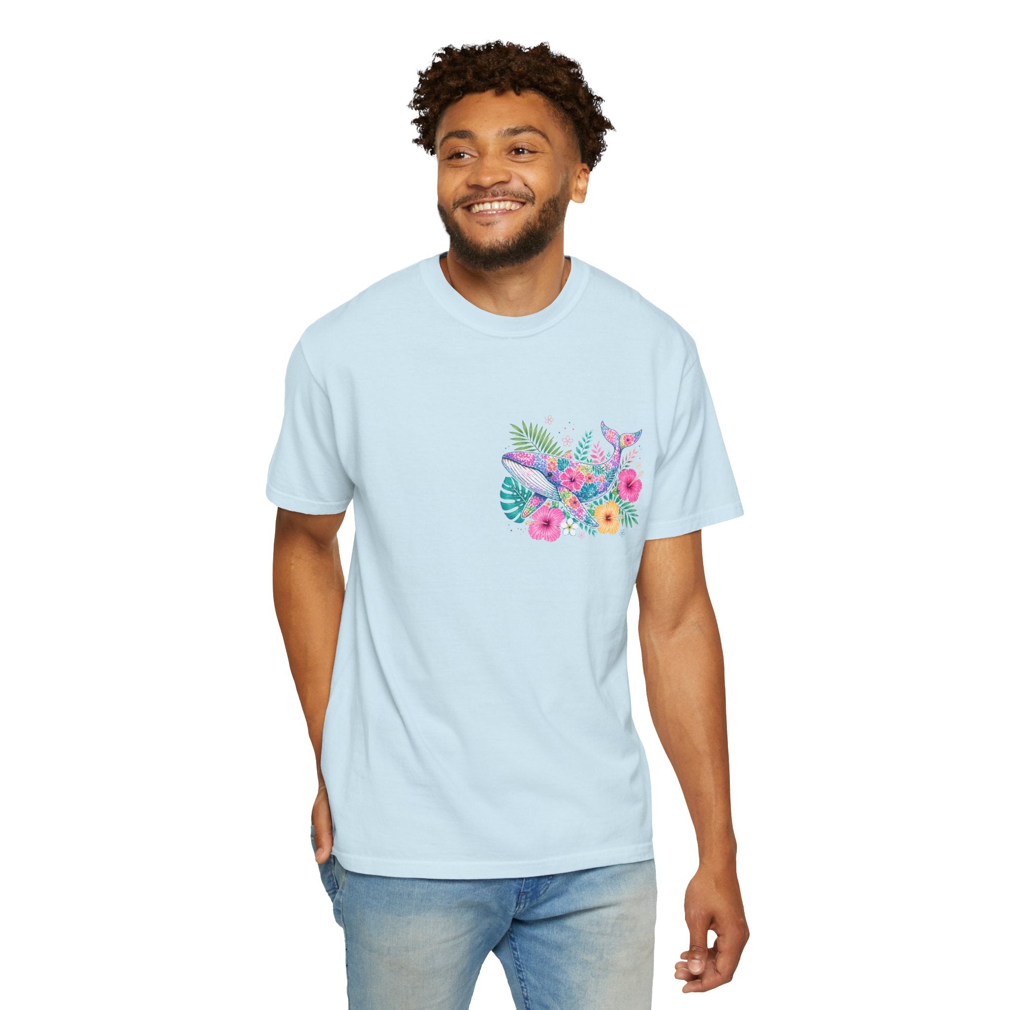 Miami Beach Club T‑Shirt — Retro Flamingo Tropical Floral Graphic Tee