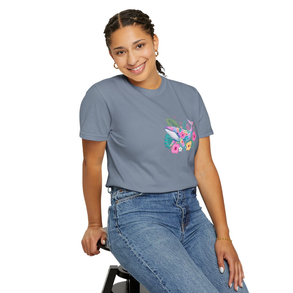 Miami Beach Club T‑Shirt — Retro Flamingo Tropical Floral Graphic Tee