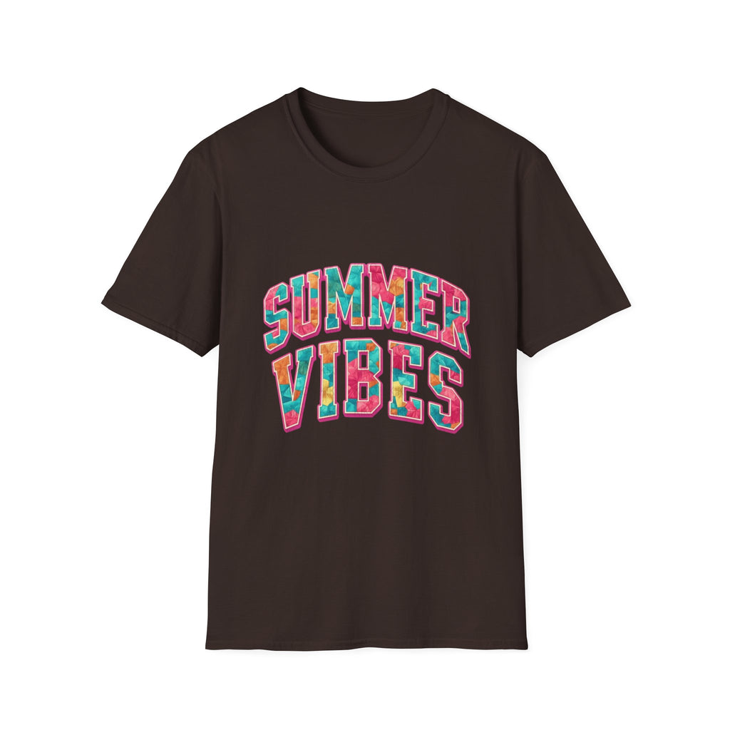 Summer Vibes T-Shirt — Colorful Tropical Beach Graphic Tee