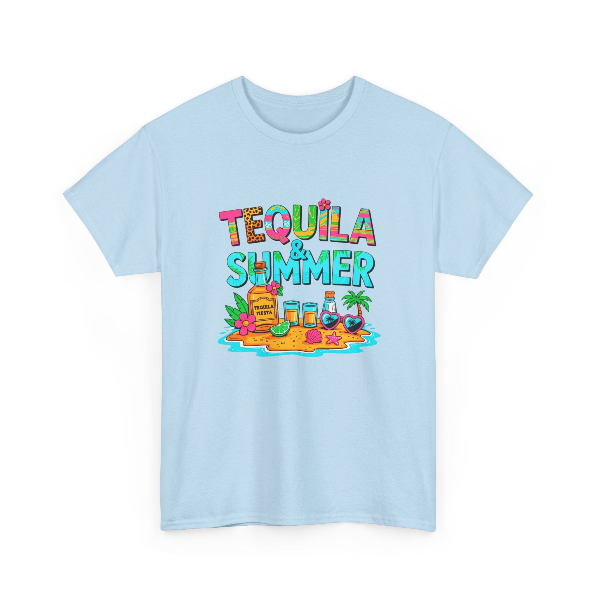 Tequila Summer Tee – Tropical Beach Cocktail Graphic T-Shirt