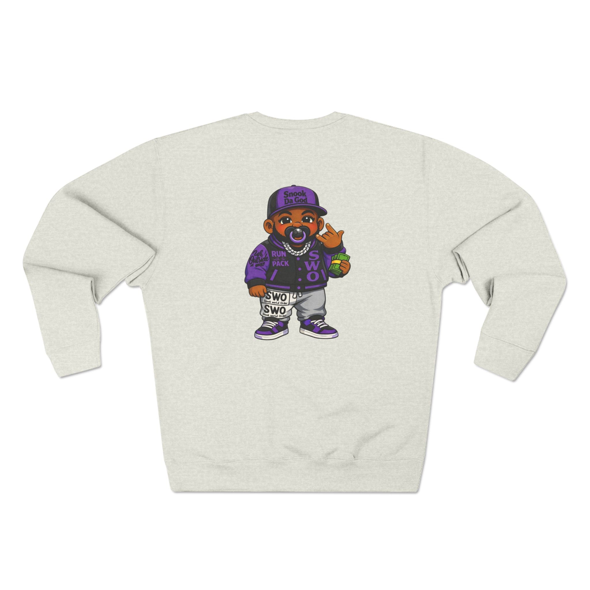 Hustle Baby Crewneck Sweatshirt – SWO Hustle Baby Front Logo & Back Graphic