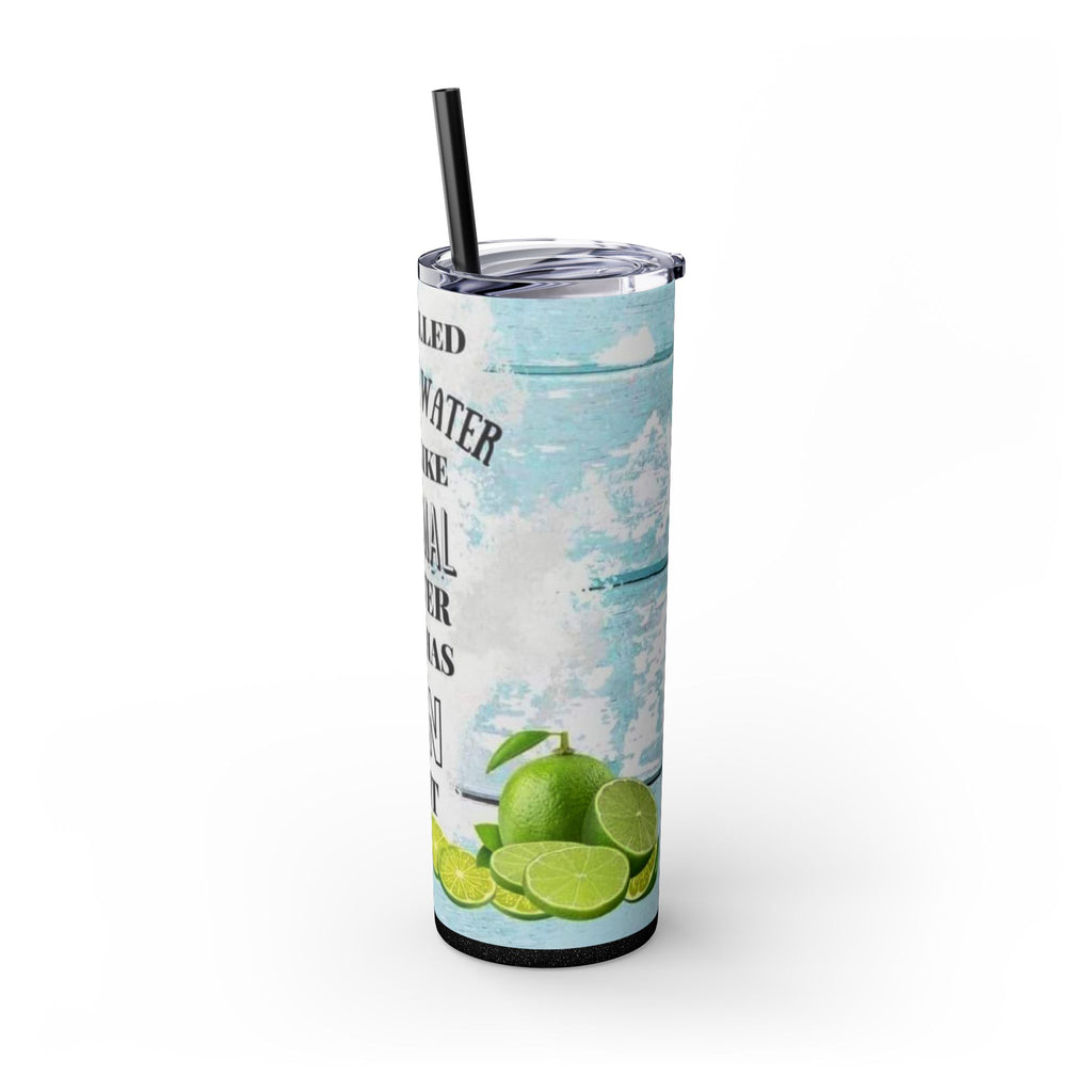 20oz Skinny Tumbler with Straw — Summer Water Tumbler