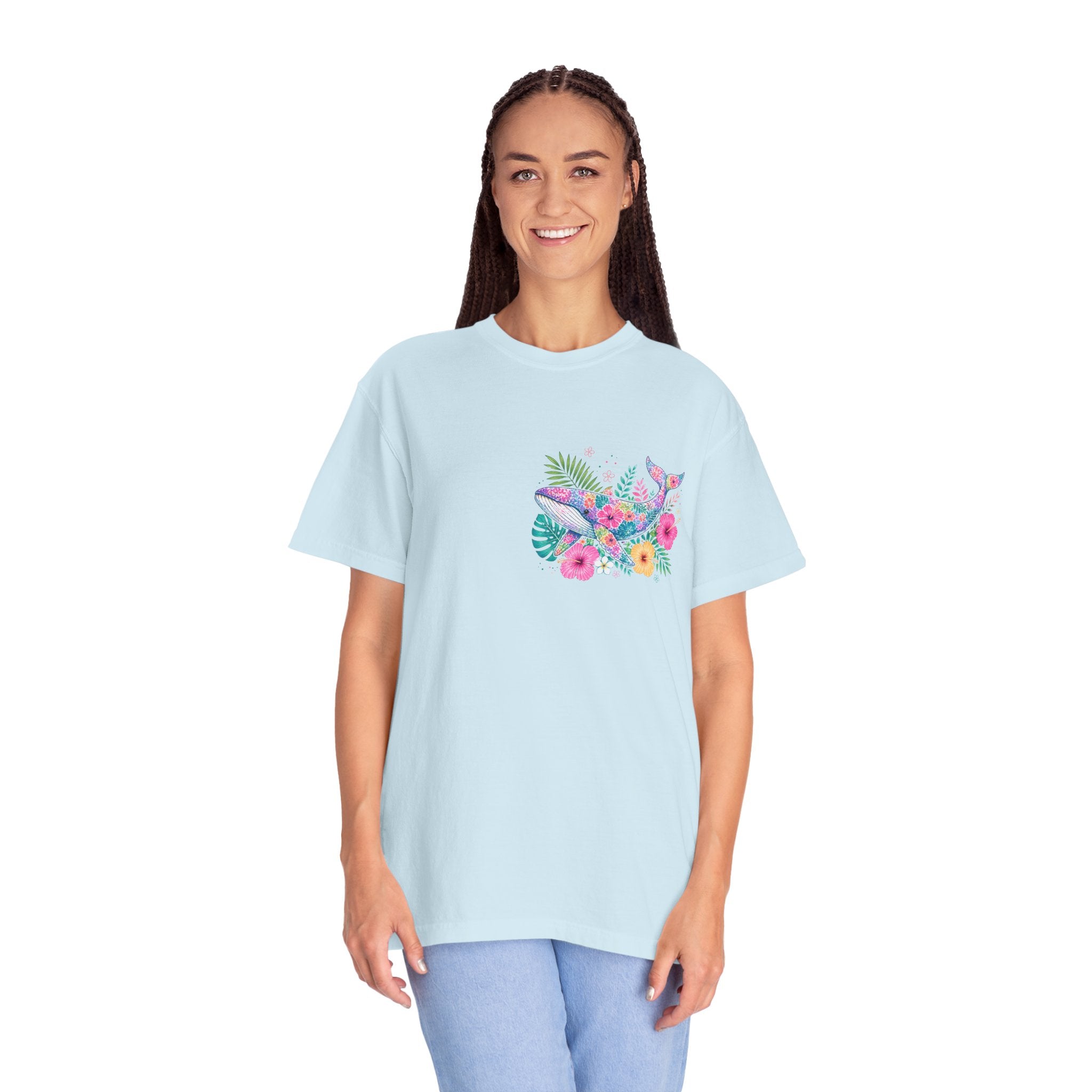 Miami Beach Club T‑Shirt — Retro Flamingo Tropical Floral Graphic Tee