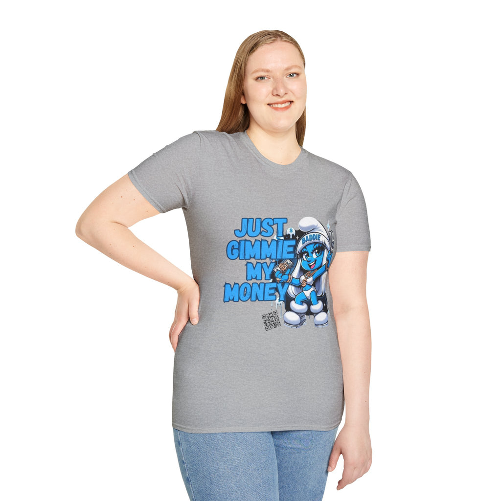 Just Gimmie My Money T-Shirt — Cute Blue Character Graphic Tee