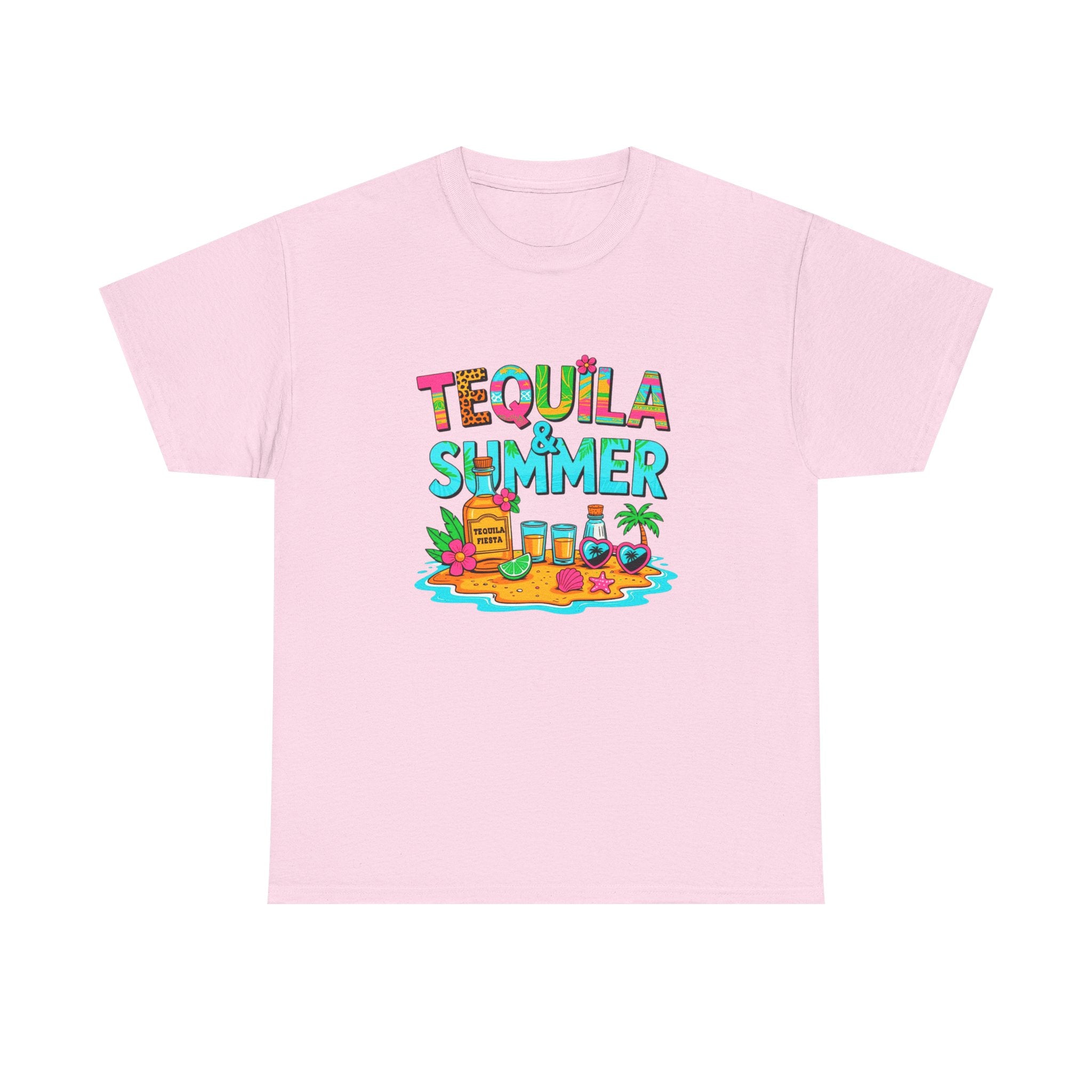 Tequila Summer Tee – Tropical Beach Cocktail Graphic T-Shirt