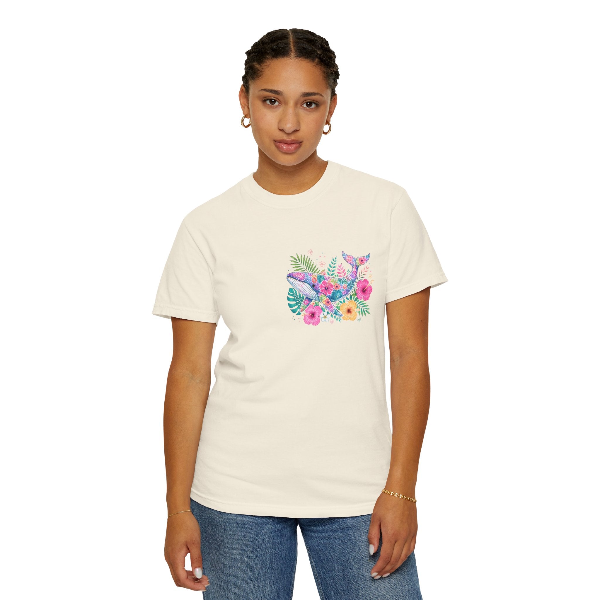 Miami Beach Club T‑Shirt — Retro Flamingo Tropical Floral Graphic Tee