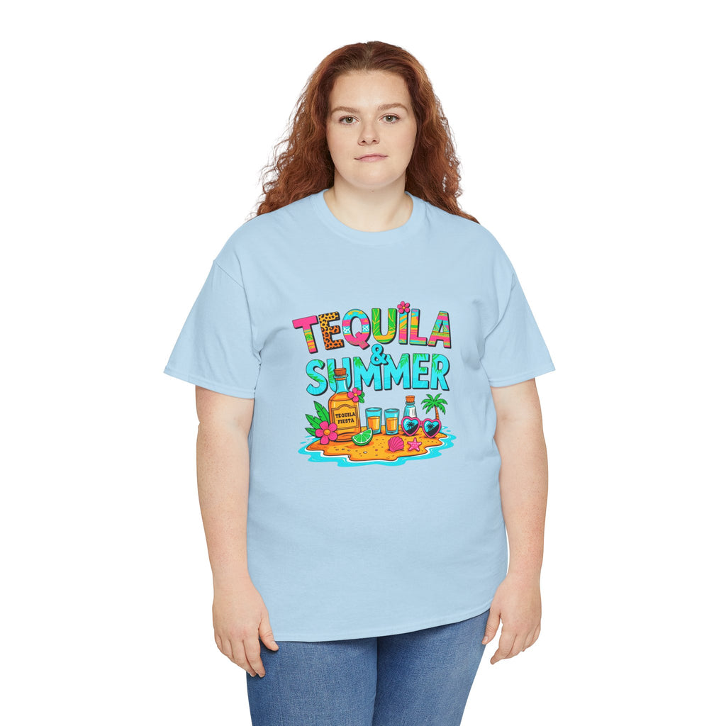 Tequila Summer Tee – Tropical Beach Cocktail Graphic T-Shirt