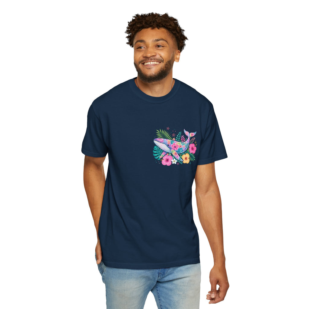 Miami Beach Club T‑Shirt — Retro Flamingo Tropical Floral Graphic Tee