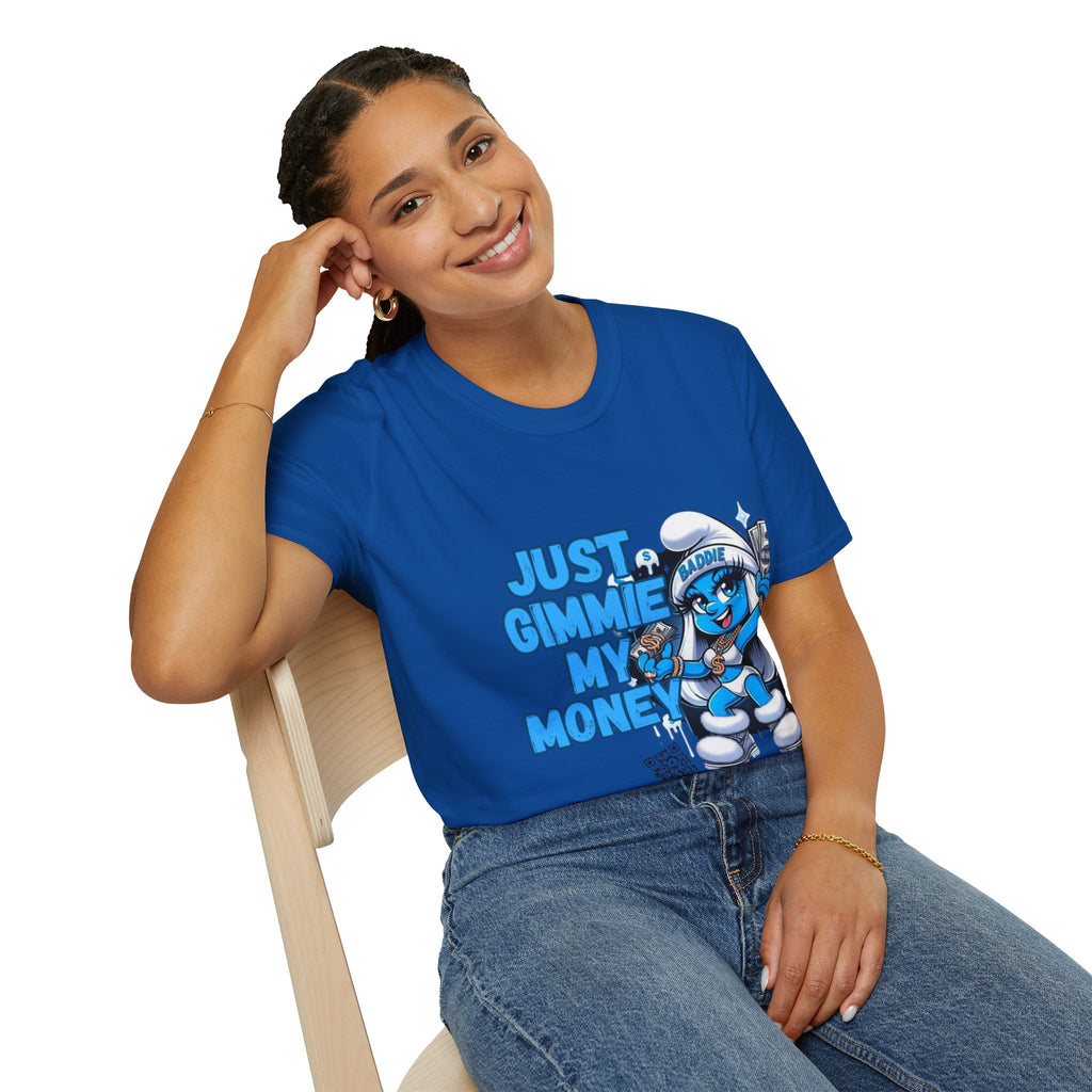 Just Gimmie My Money T-Shirt — Cute Blue Character Graphic Tee
