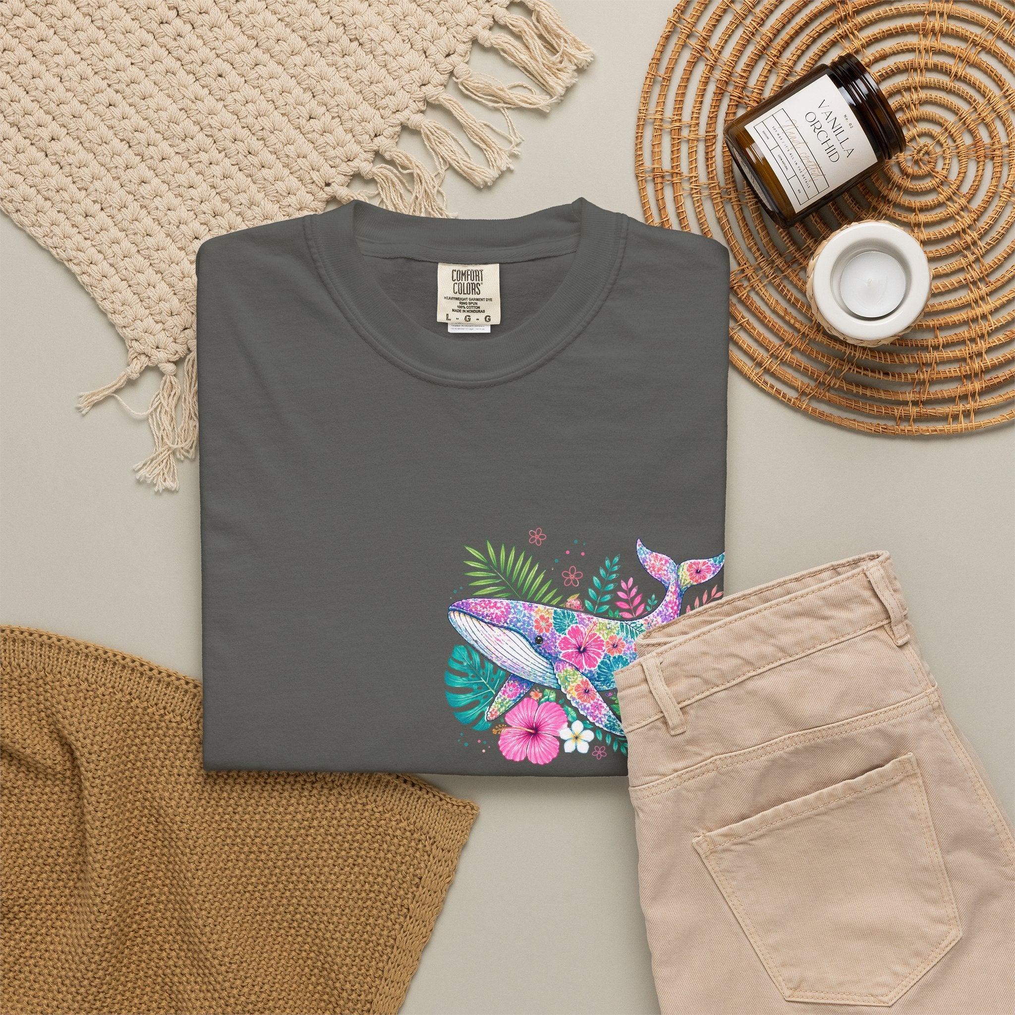 Miami Beach Club T‑Shirt — Retro Flamingo Tropical Floral Graphic Tee