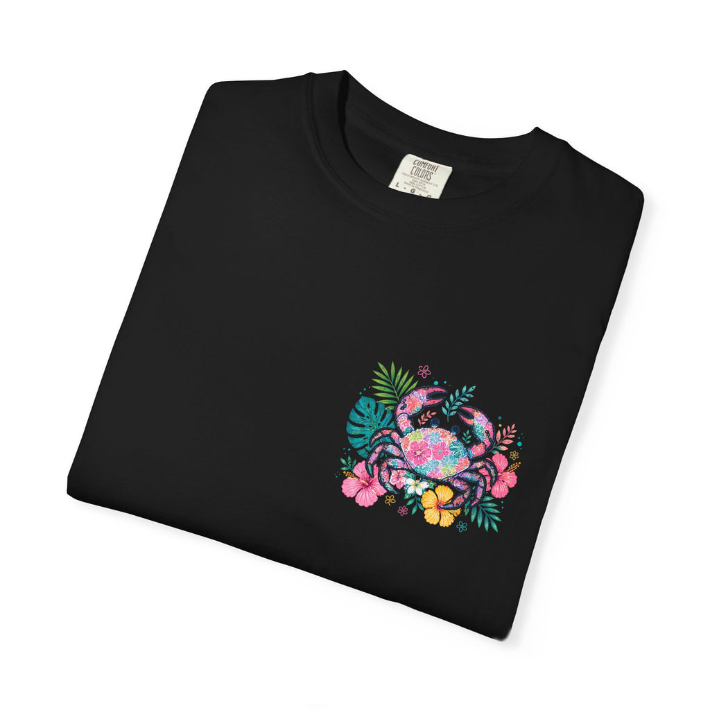 T-Shirt — "Sun Sand" Tropical Palm Floral Graphic Tee