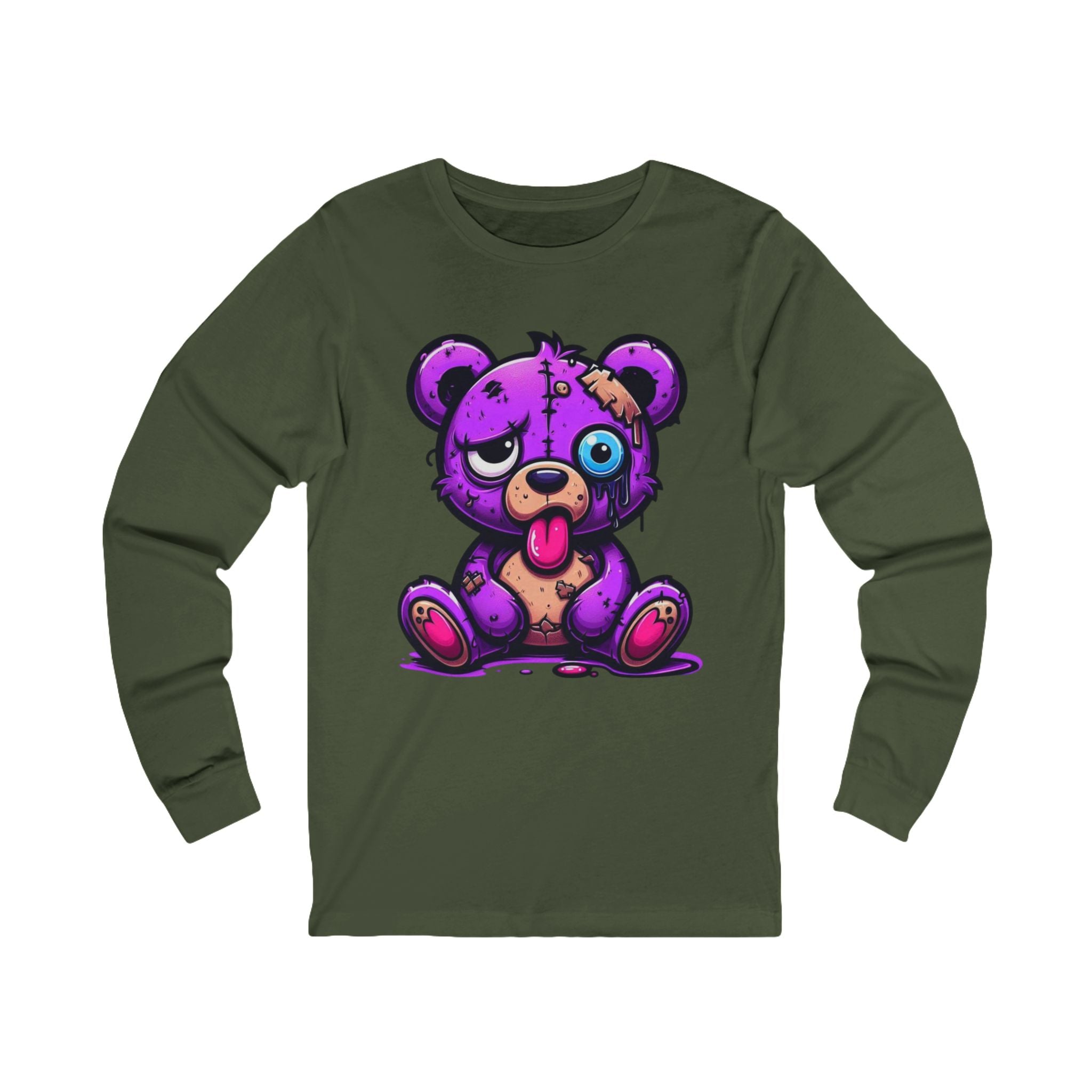 Bear Graphic Long Sleeve Tee — Cute Bear Shirt for Casual Wear