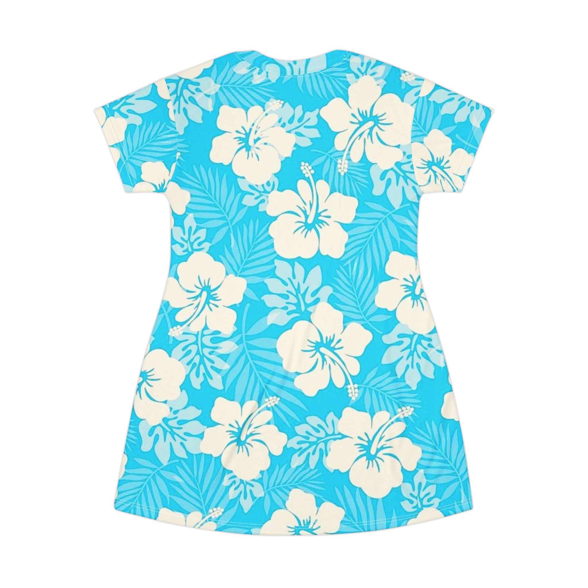 Hibiscus AOP T-Shirt Dress — Tropical Floral All-Over Print Beach Dress