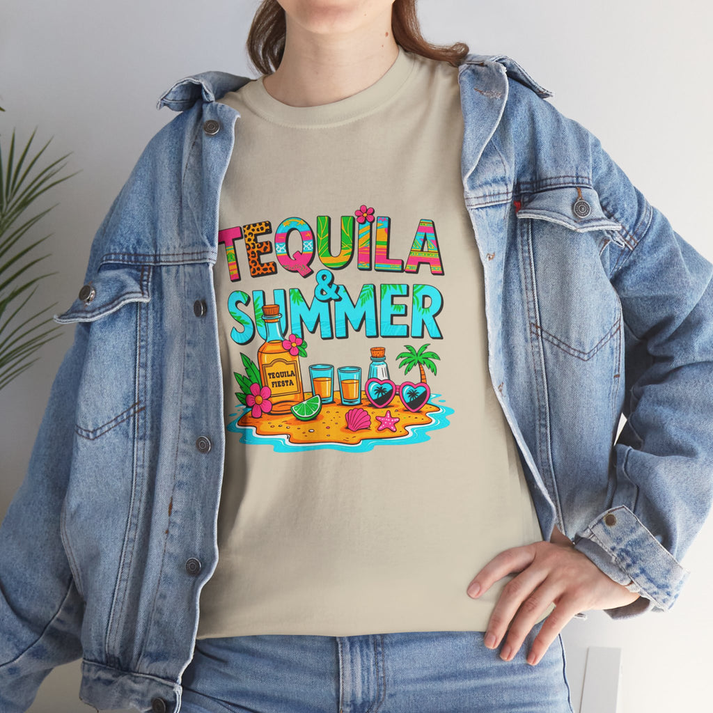 Tequila Summer Tee – Tropical Beach Cocktail Graphic T-Shirt