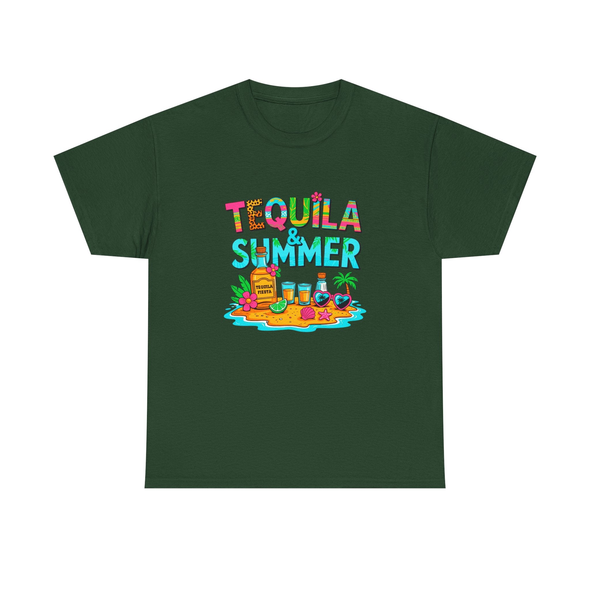 Tequila Summer Tee – Tropical Beach Cocktail Graphic T-Shirt
