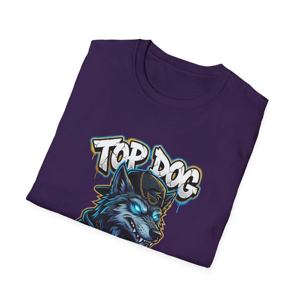 Top Dog On The Block Graphic T-Shirt — Bold Blue Wolf Streetwear Tee