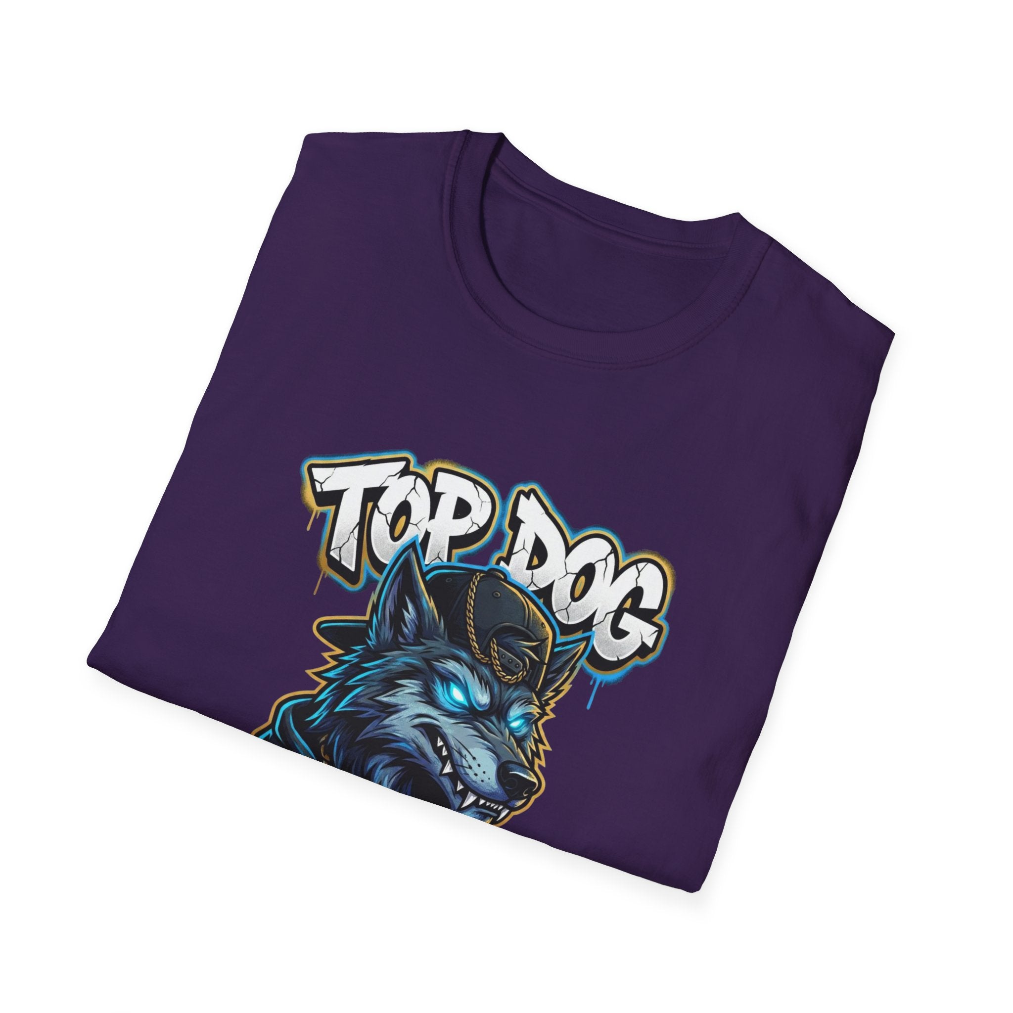 Top Dog On The Block Graphic T-Shirt — Bold Blue Wolf Streetwear Tee
