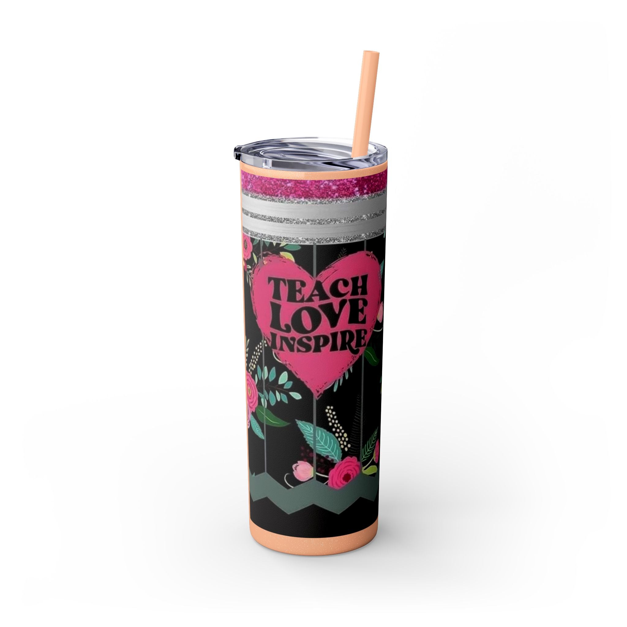 Teacher Skinny Tumbler with Straw — 20oz