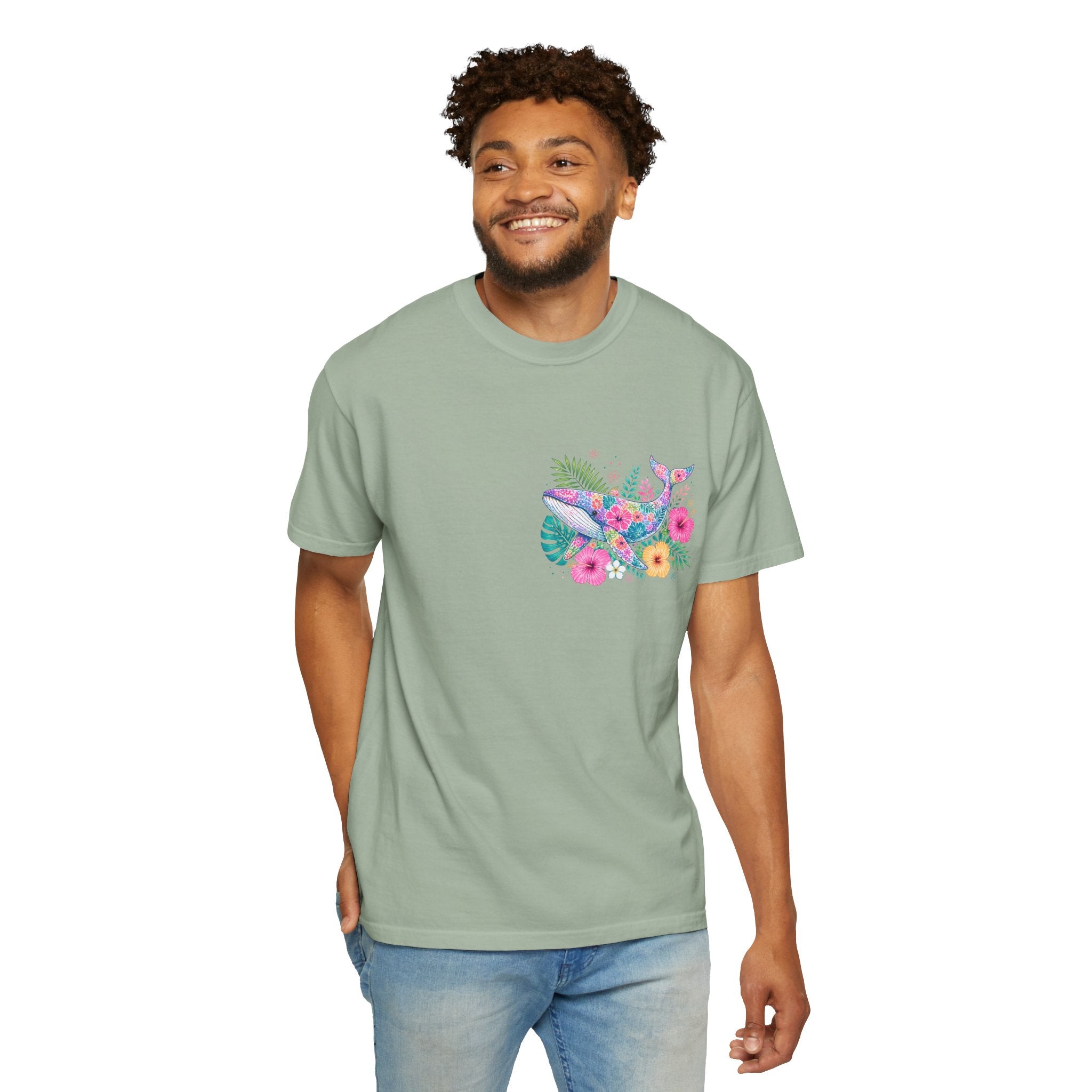Miami Beach Club T‑Shirt — Retro Flamingo Tropical Floral Graphic Tee