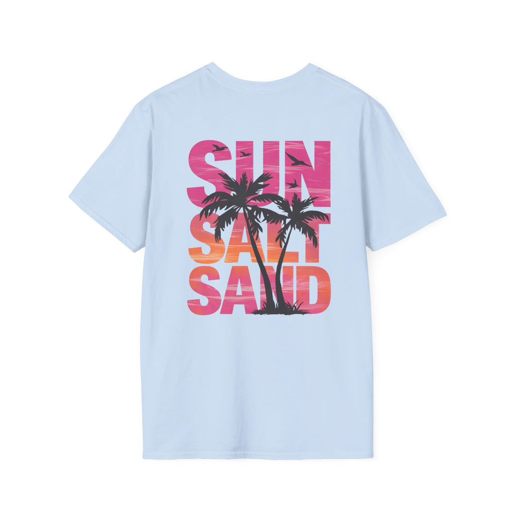 Salty Soul Beach T-Shirt — Sun, Palm Trees & Waves Graphic Tee