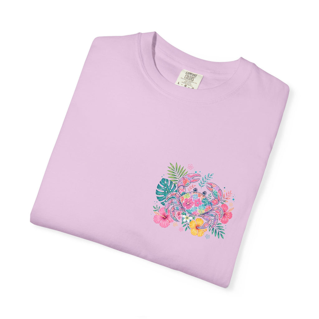 T-Shirt — "Sun Sand" Tropical Palm Floral Graphic Tee