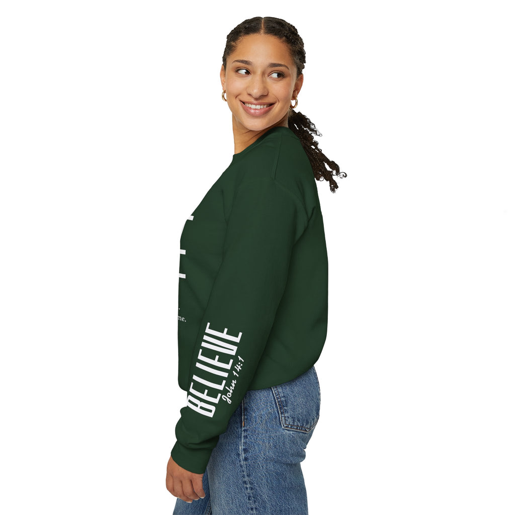 Wolf Pack “Believe John 14:1” Crewneck – Faith Streetwear Pullover