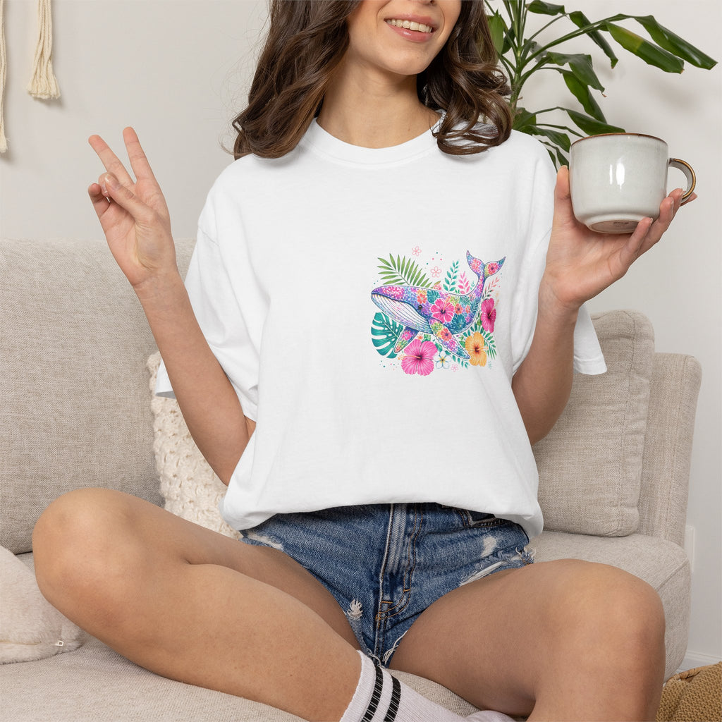 Miami Beach Club T‑Shirt — Retro Flamingo Tropical Floral Graphic Tee