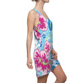Floral Ukulele Racerback Dress — Tropical Hibiscus Print Summer Dress