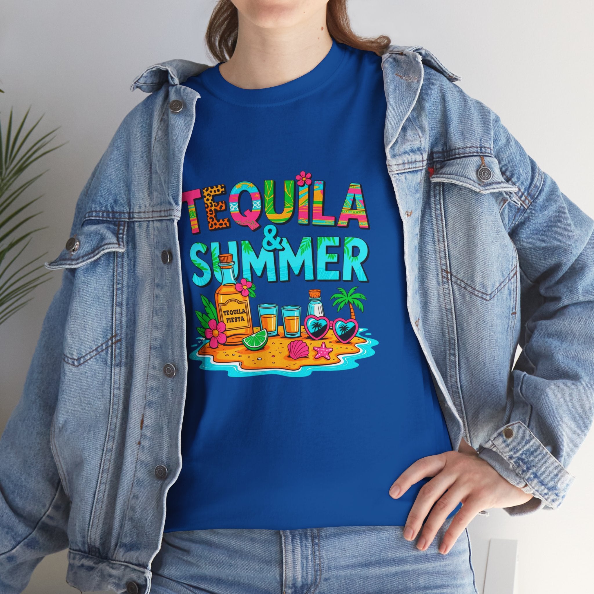 Tequila Summer Tee – Tropical Beach Cocktail Graphic T-Shirt