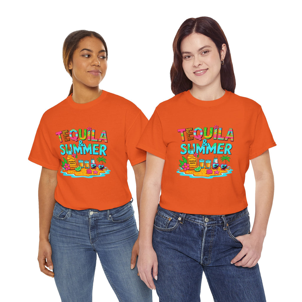 Tequila Summer Tee – Tropical Beach Cocktail Graphic T-Shirt