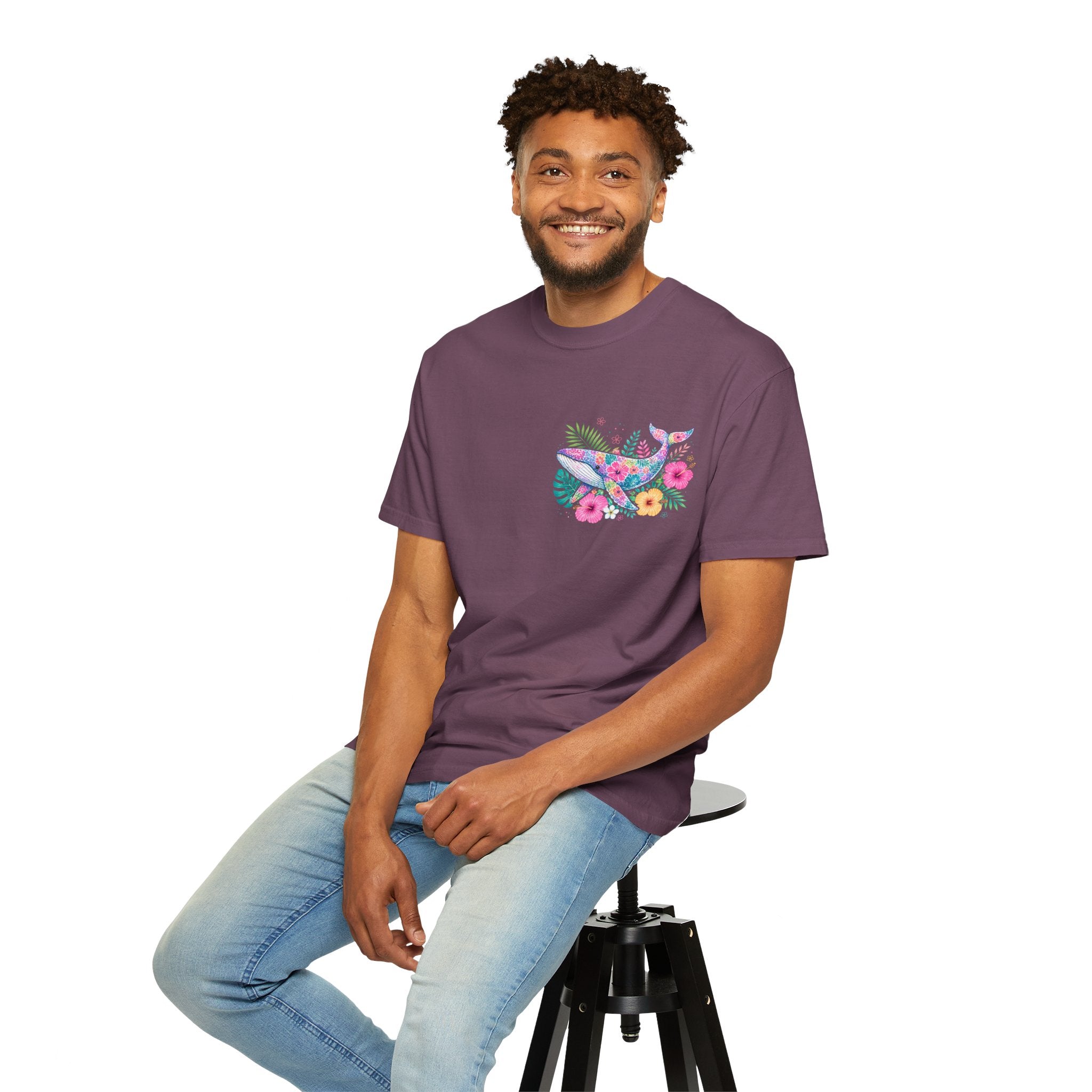 Miami Beach Club T‑Shirt — Retro Flamingo Tropical Floral Graphic Tee