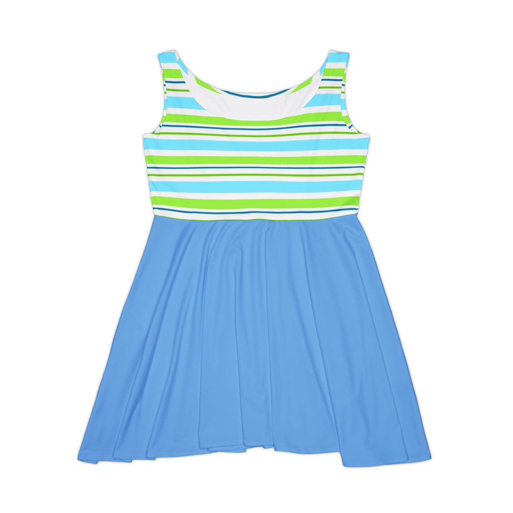Striped Blue Skater Dress — Casual Summer Tank Dress