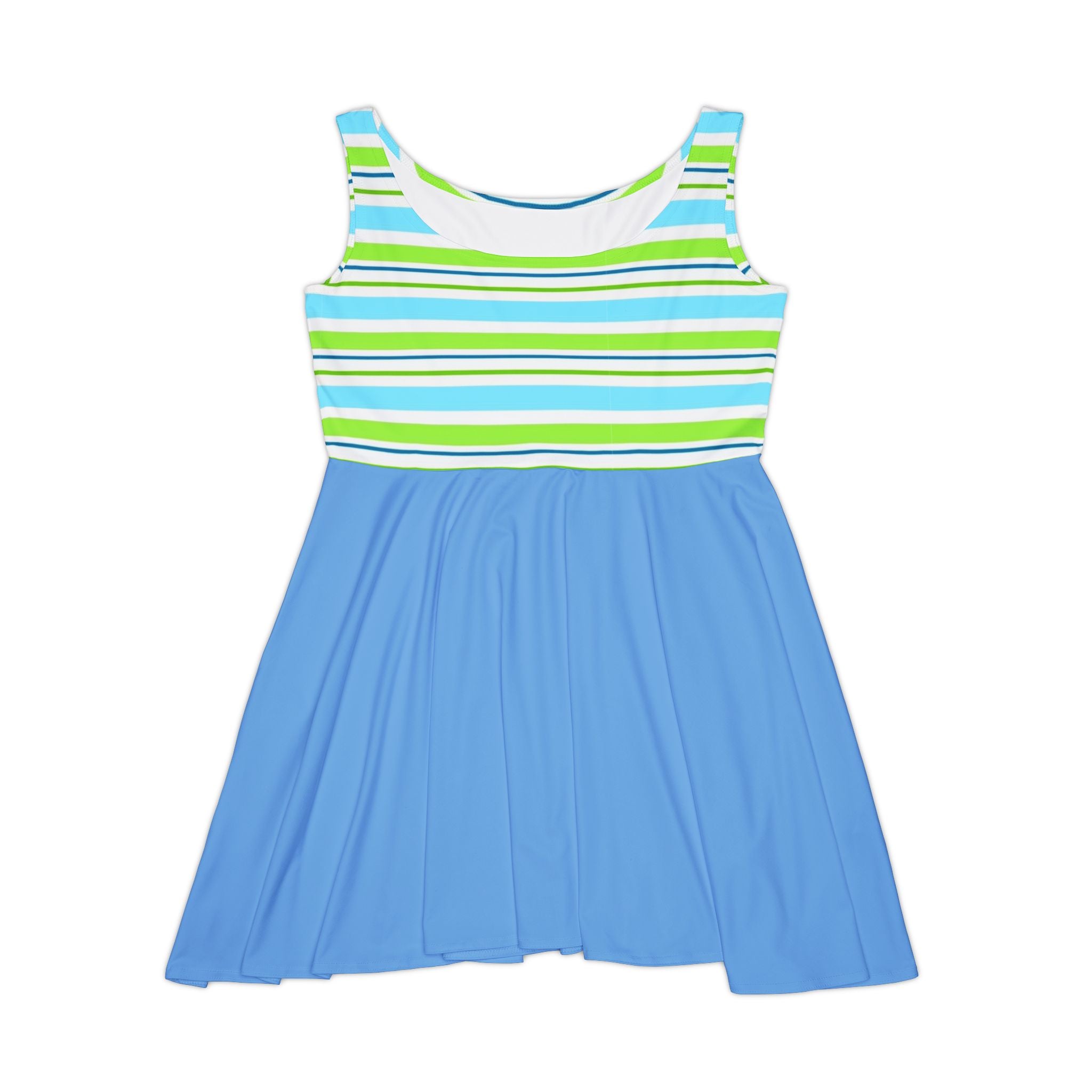 Striped Blue Skater Dress — Casual Summer Tank Dress
