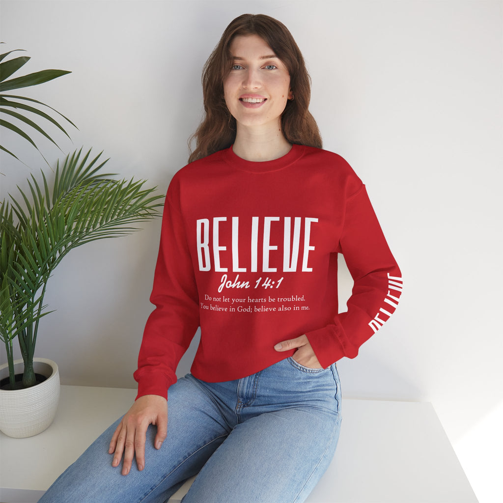 Wolf Pack “Believe John 14:1” Crewneck – Faith Streetwear Pullover