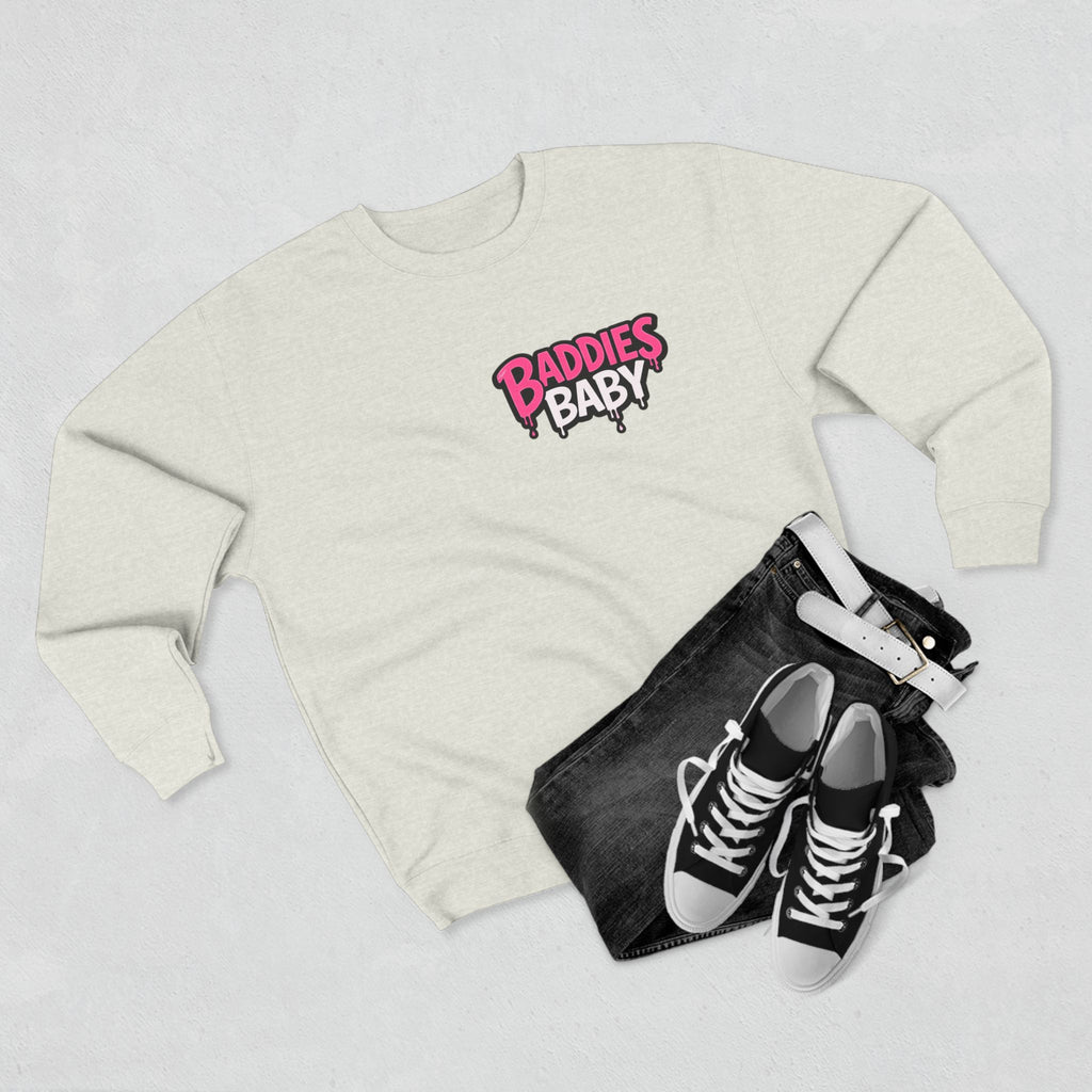 Baddies Baby Crewneck Sweatshirt — Cute Badass Cartoon Graphic