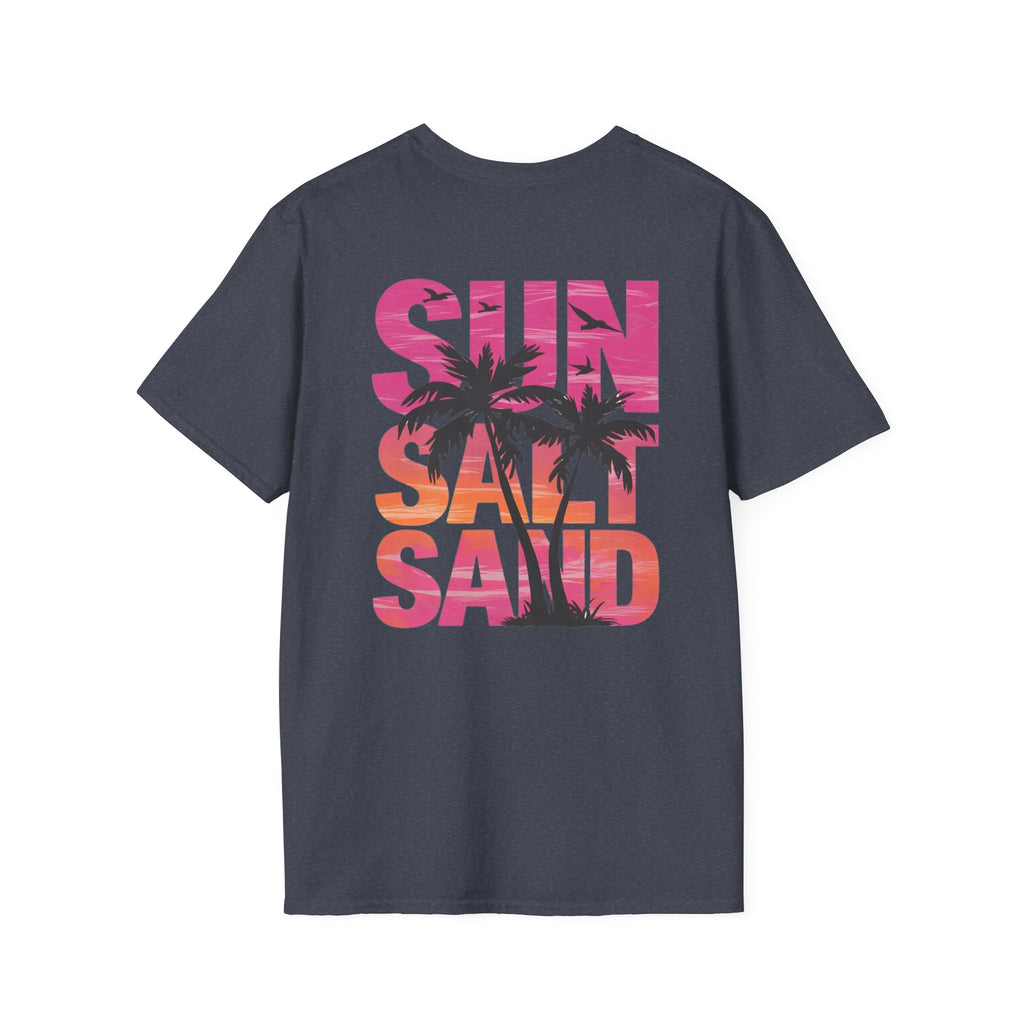 Salty Soul Beach T-Shirt — Sun, Palm Trees & Waves Graphic Tee